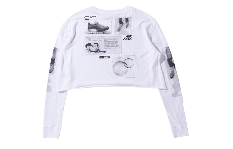 (WMNS) Nike Short Printing Long Sleeves White CT8918-100