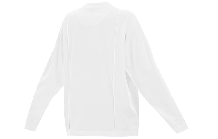 (WMNS) Y-3 Logo Pattern Loose Round Neck Long Sleeves White T-Shirt GK4474