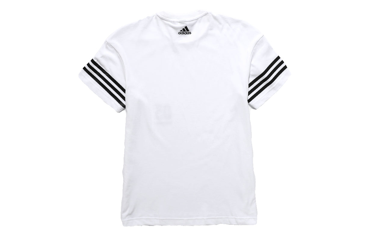 adidas Cuff Stripe Sport Short Sleeve Male White CZ8954