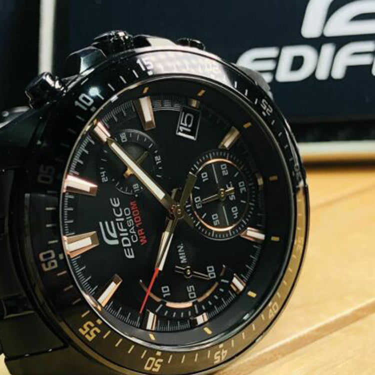 CASIO Waterproof EDIFICE Quartz Sports Shockproof Sapphire Crystal Mens Black Analog EFV-540DC-1B