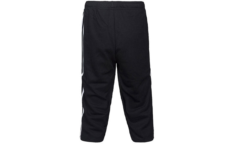 adidas Classic Stripe Casual Cropped Pants Black BK7472