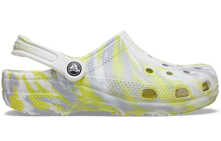 Crocs Classic Clog Marble Beach Sports Unisex White Gray Sandals 'White Gray' 206867-1FJ