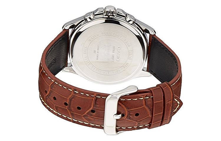 CASIO Waterproof Mens Light Brown Analog MTP-1374L-9A2V2021