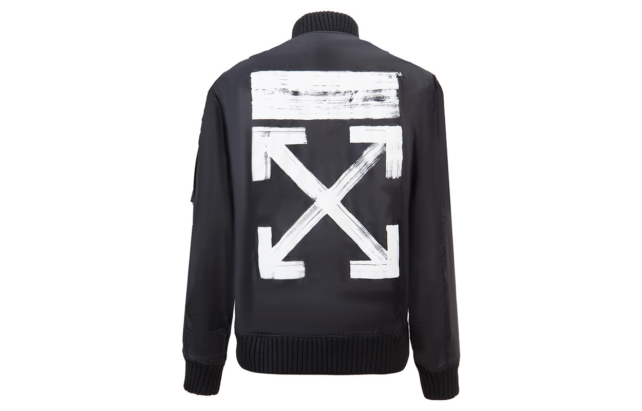 Men's Off-White Nylon Back logo Jacket Black OMEA026F175780171001