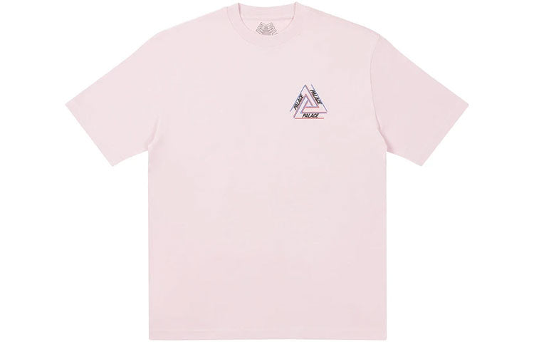 PALACE Basically A Tri-freg Pink Alphabet Printing Round Neck Short Sleeve Unisex P20TS006