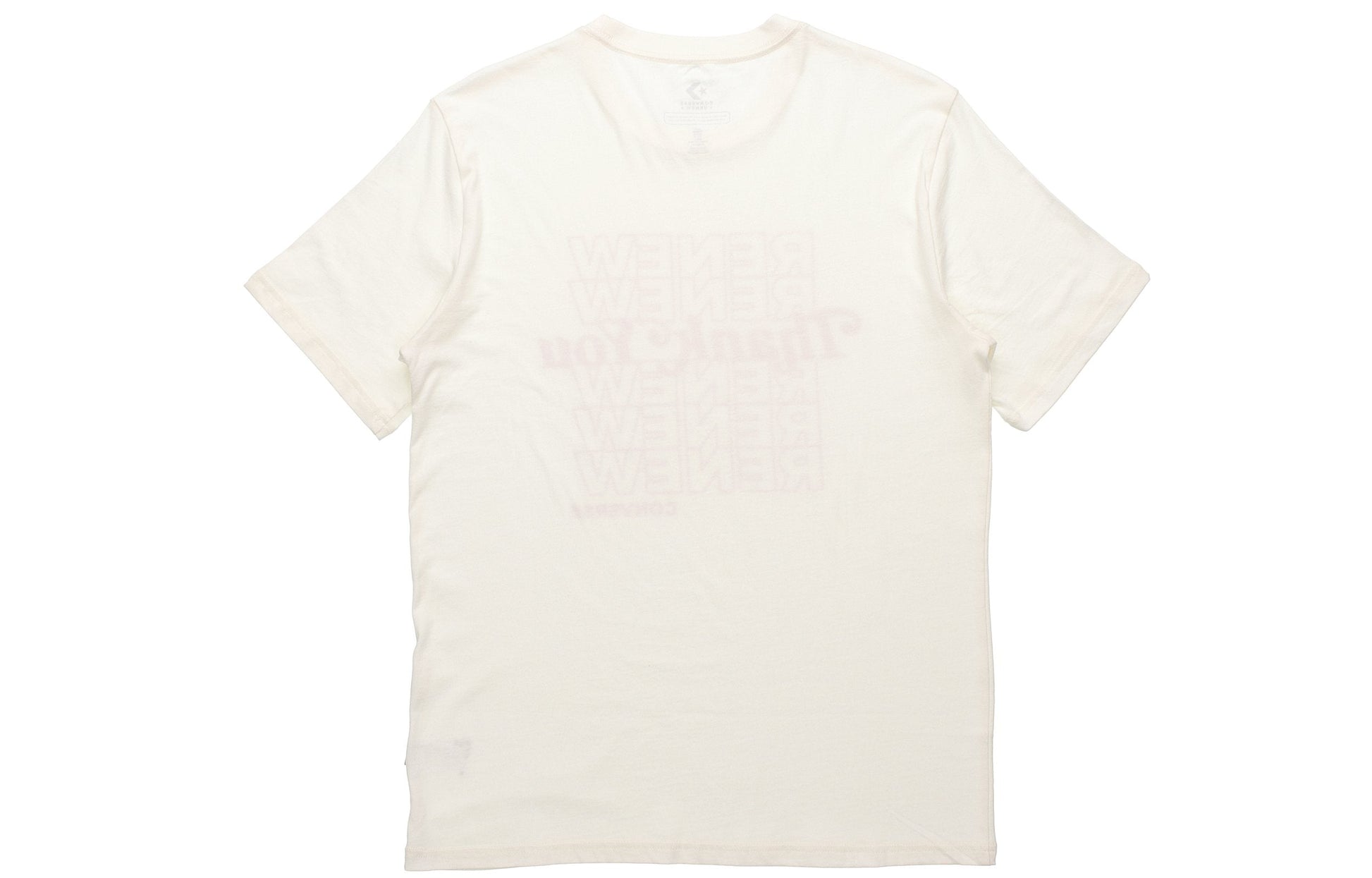 Men's Converse Renew Alphabet Printing Short Sleeve Creamy White 10019649-A02