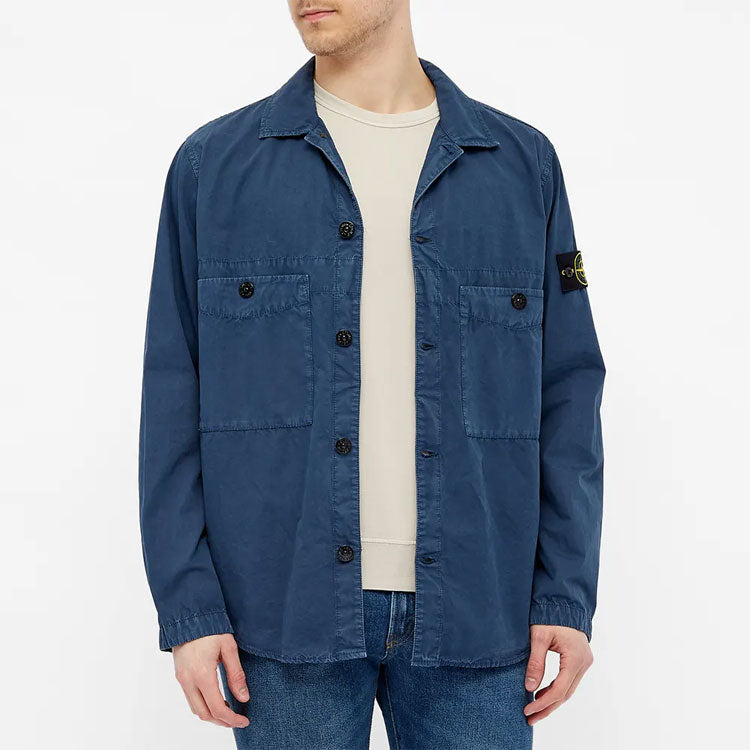 STONE ISLAND Two Pocket Overshirt 'Avio Blue' 7415110WN-V0124
