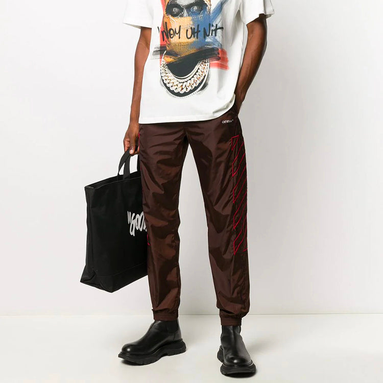 Off-White Diagonals Embroidery Mens Sweatpants OMCA086F20FAB0016025