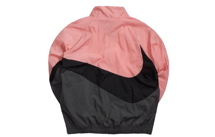 Nike Large logo Windbreaker Jacket Black Gray Pink AR3132-668