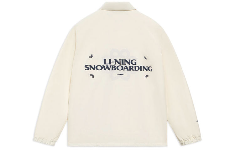 Li-Ning Series Logo Alphabet Printing Lapel Jacket 'Creamy White' AFDR982-4
