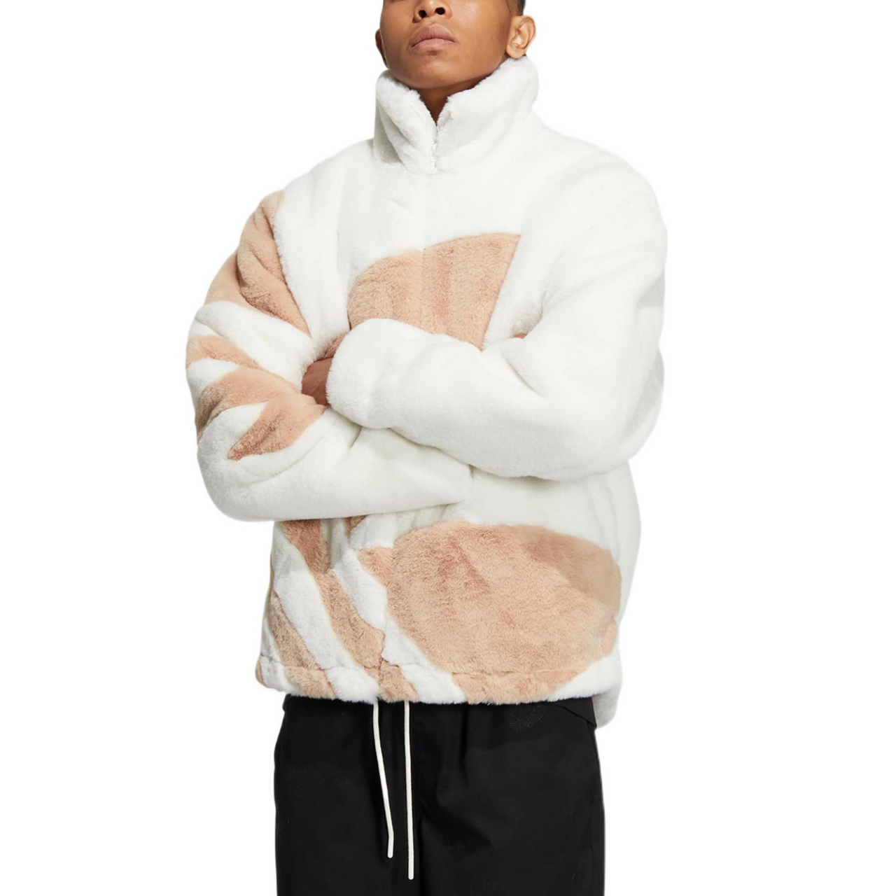 (WMNS) adidas Fur Track Jacket Asia Sizing 'White Tan' HR3485