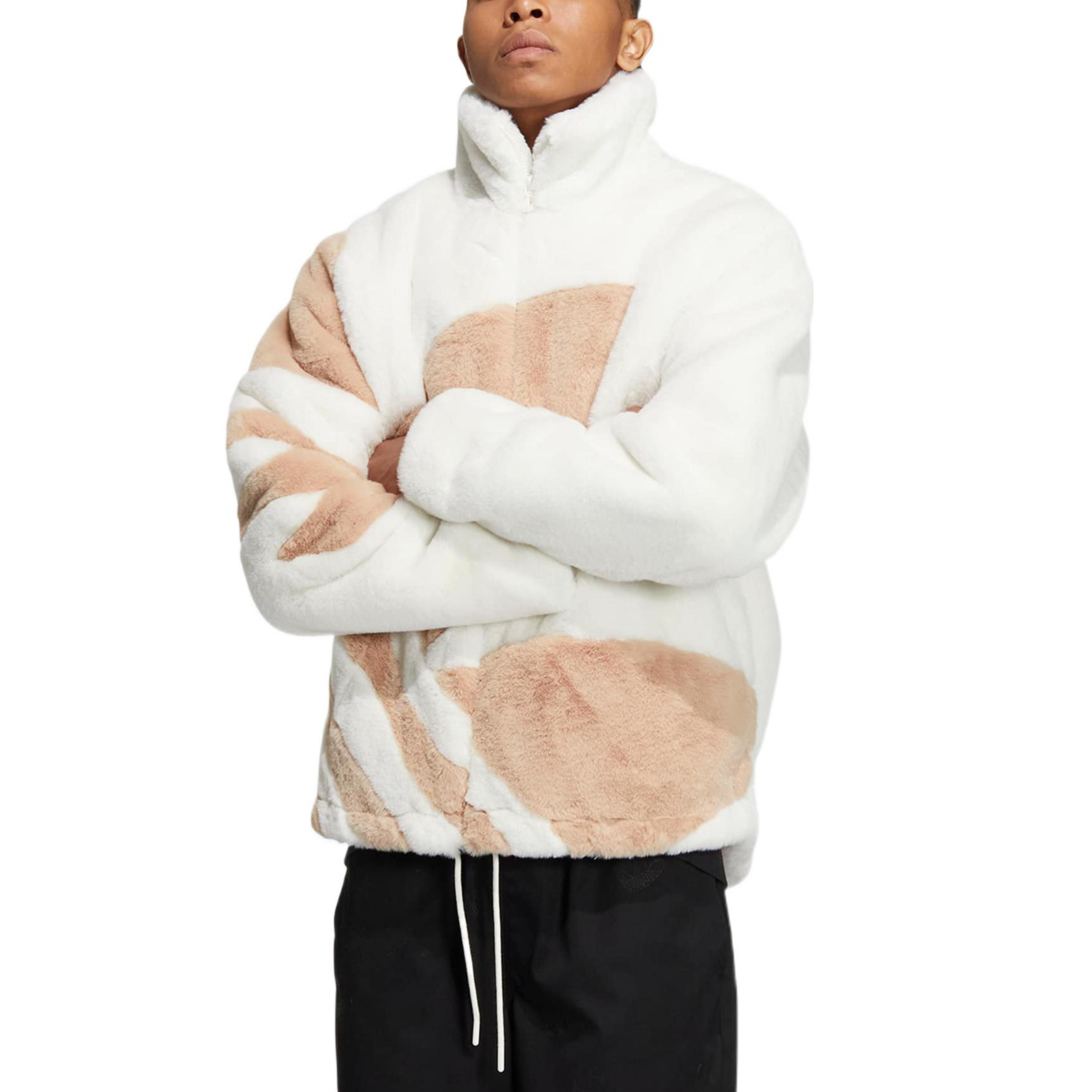 (WMNS) adidas Fur Track Jacket Asia Sizing 'White Tan' HR3485