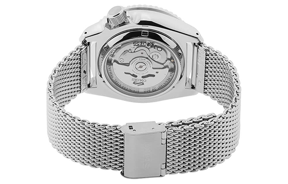 Men's SEIKO No. 5 Steel strip waterproof Automatic Mechanical Watch Blue Silver SRPE77K1