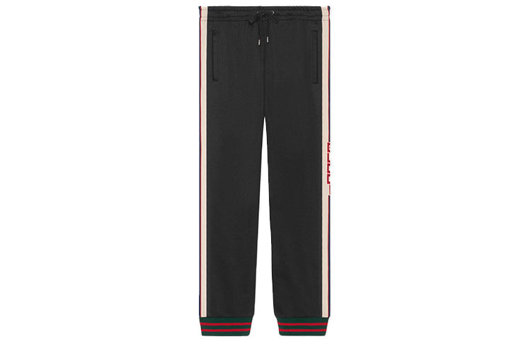 Gucci Classic High-tech Knit Colorblock Casual Bundle Feet Sports Long Pants Black 474635-X5T39-1008