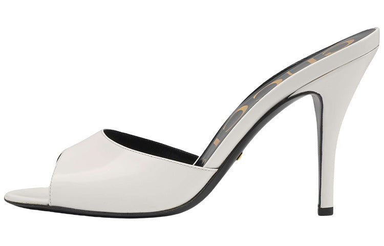 (WMNS) Gucci Slip On Stiletto Heeled Slides 'White' 593389-CLG00-9014