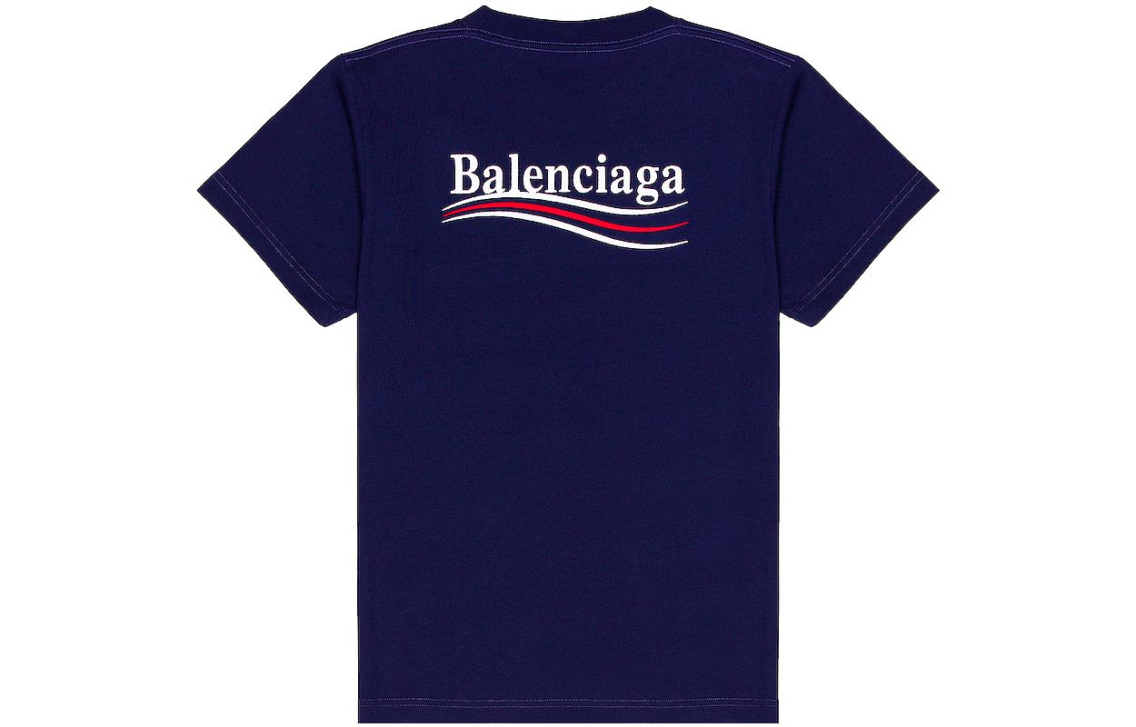 Balenciaga Political Campaign T-Shirt Medium Fit 'Pacific Blue White' 620967TKVJ11195