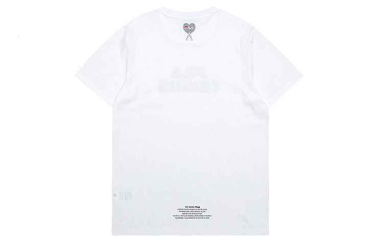 FILA Tennis Alphabet Printing Short Sleeve White T11M021108F-WT