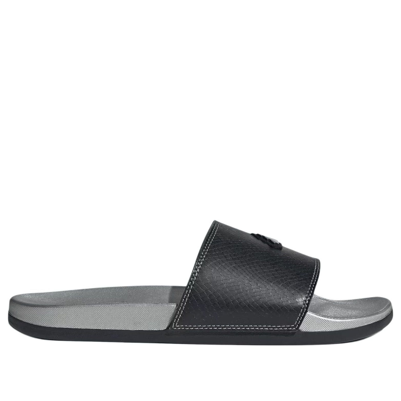 adidas Adilette Comfort Slides Asia Sizing ' Black Silver Metallic' JQ2254