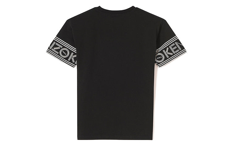 Men's KENZO Cotton Printing logo Short Sleeve Black 5TS0434BD-99