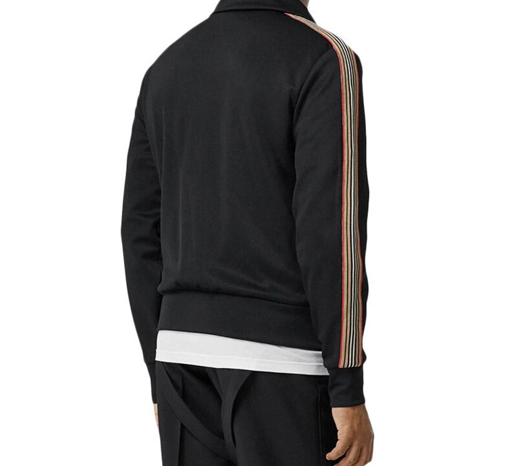 Burberry Locn Stripe High-necked Coat Jacket Male Black 80076881