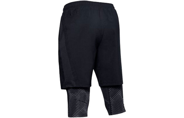 Under Armour Launch SW Long 2-in-1 Logo Shorts 'Black' 1355480-001