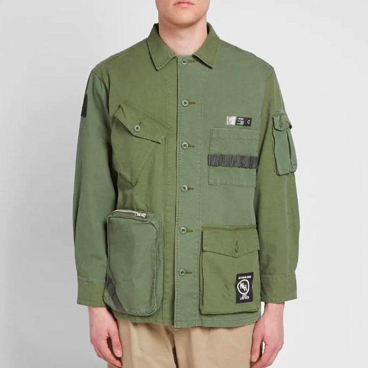NEIGHBORHOOD QM Shirt Cargo Multiple Pockets Jacket Unisex Green 192AQNH-SHM05-OD