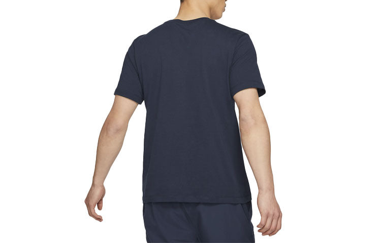 Nike Logo Printing Solid Color Casual Short Sleeve Obsidian Color Black DD2229-451