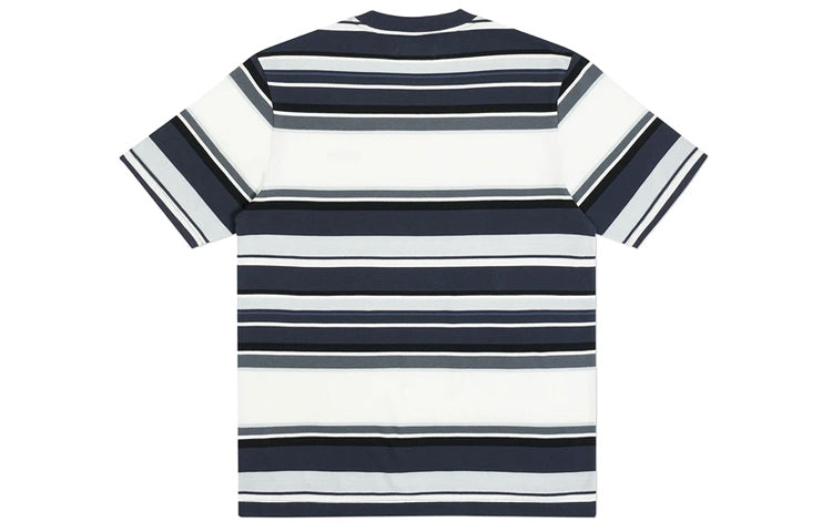 PALACE Logo Printing Stripe Colorblock Short Sleeve Unisex White P19ES028