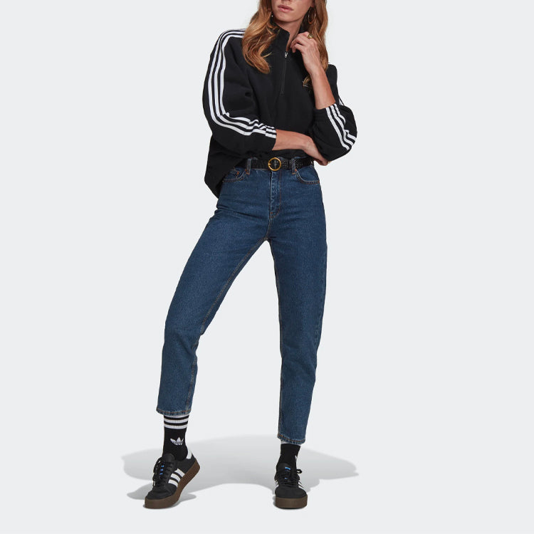 (WMNS) adidas Adicolor Classics Polar Fleece Half-Zip Sweatshirt 'Black' GN2864