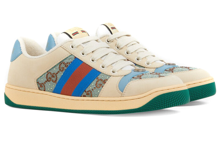 (WMNS) Gucci Screener GG Logo Sneakers 'Beige Blue' 677423-9SFR0-4983