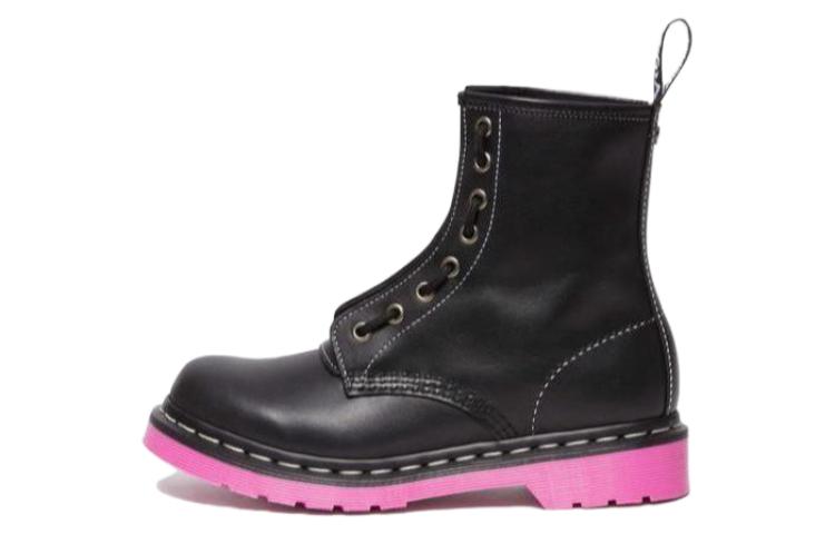 (WMNS) Dr. Martens 1460 Wanama Leather Jungle Zip Boots 'Black Pink 30925001