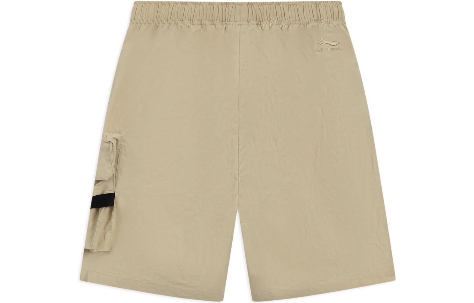 Li-Ning Counterflow Embroidery Logo Cargo Shorts 'Khaki' AKSSA37-3