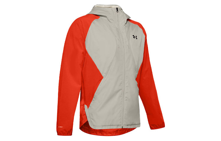 Under Armour Stretch Woven Full Zip Hooded Jacket 'Grey Orange' 1352021-856