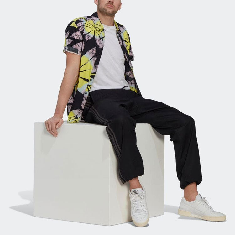 Men's adidas originals Solid Color Stripe Casual Sports Pants/Trousers/Joggers Japanese Version Black HT1650
