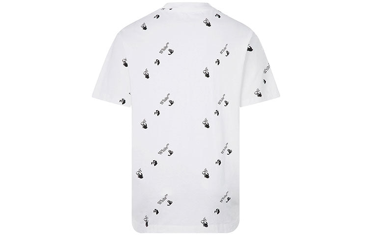 Off-White Full Print Alphabet Logo Round Neck Short Sleeve White OMAA038R21JER0100110