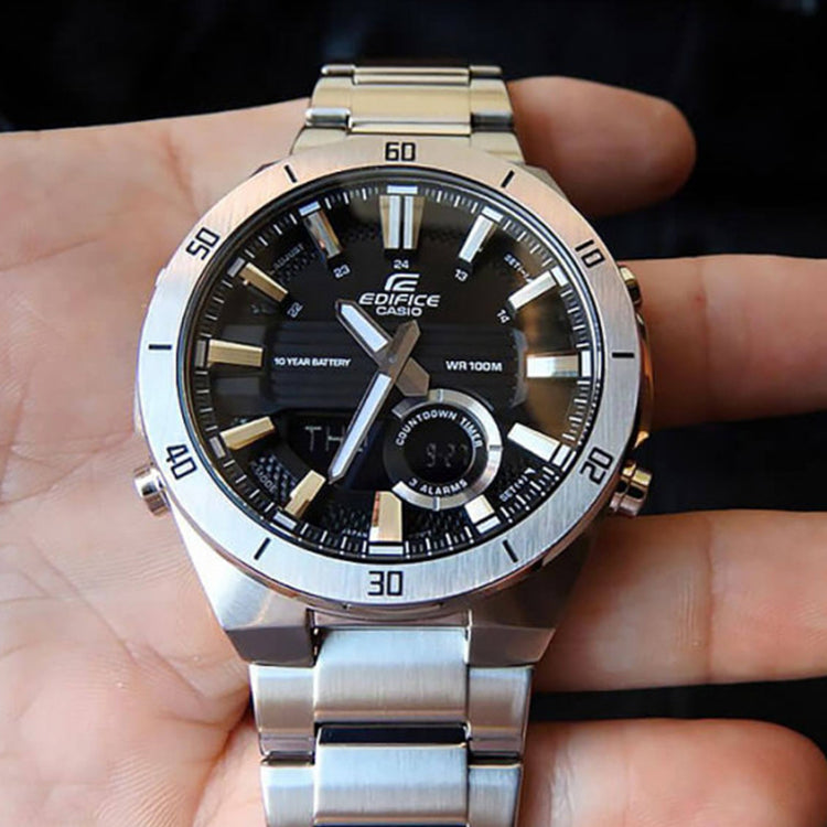 CASIO EDIFICE Quartz Waterproof Black Watch Dial Mens Black Analog/Digital Combo ERA-110D-1A