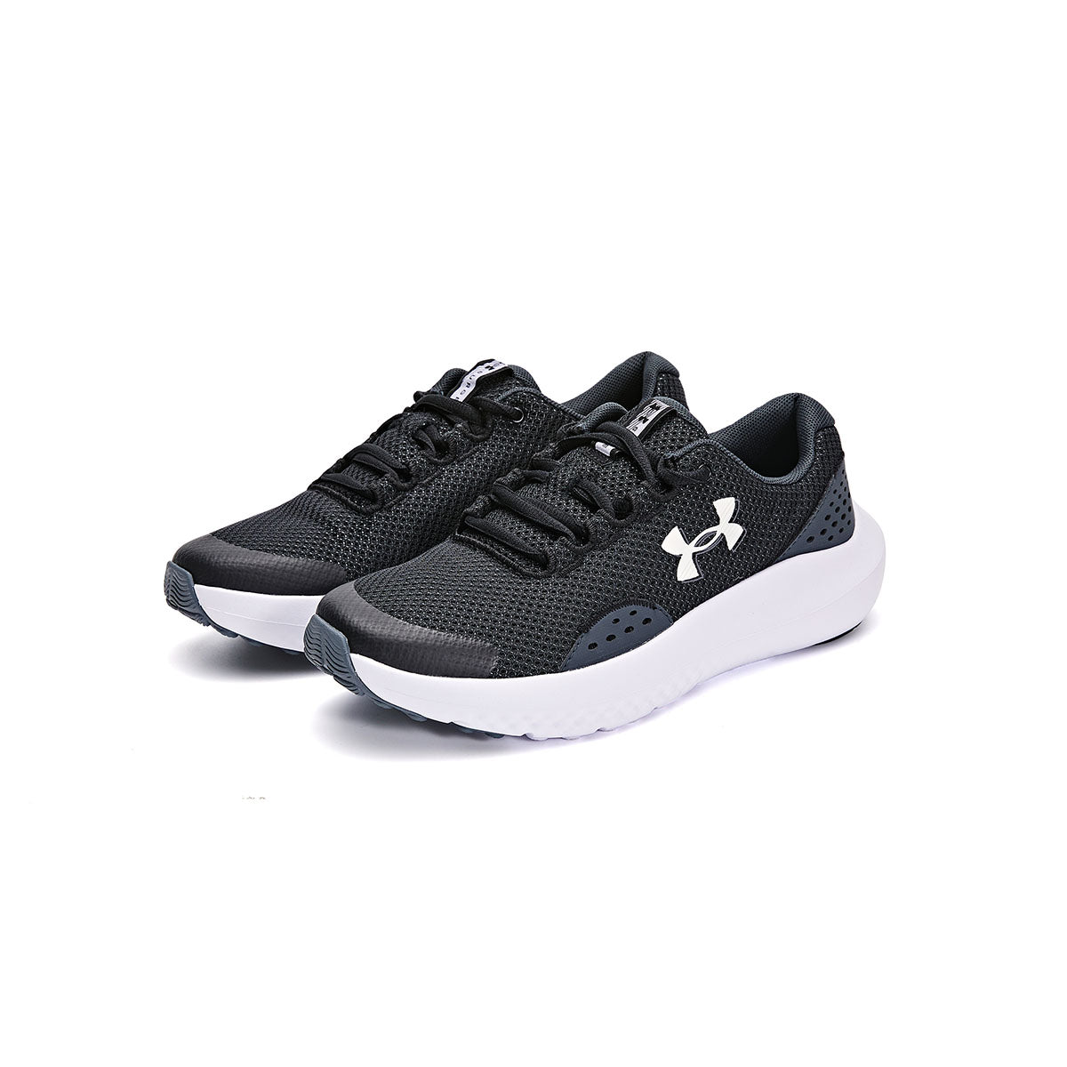(GS) Under Armour Surge 4 Running Shoes 'Black White' 3027103