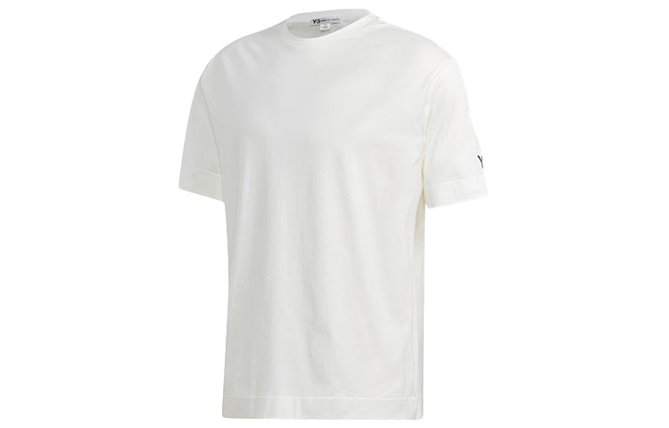 Men's Y-3 Back Large Logo Round Neck Short Sleeve White T-Shirt GK4360