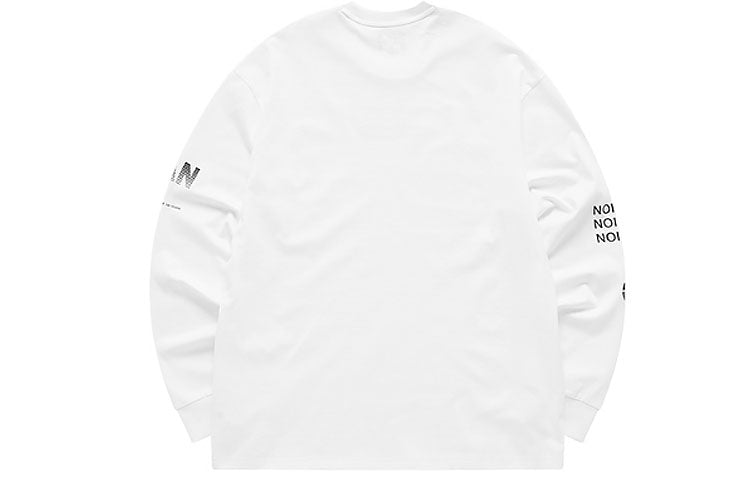 Men's FILA FUSION Alphabet Printing Sports Tennis Long Sleeves White T-Shirt T11M111201F-WT