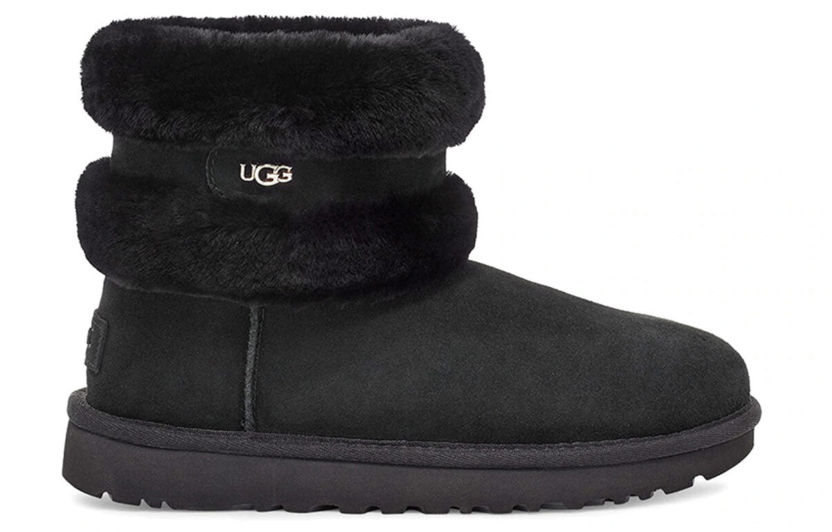 (WMNS) UGG Fluff Mini Belted Snow Boots Black 1112483-BLK