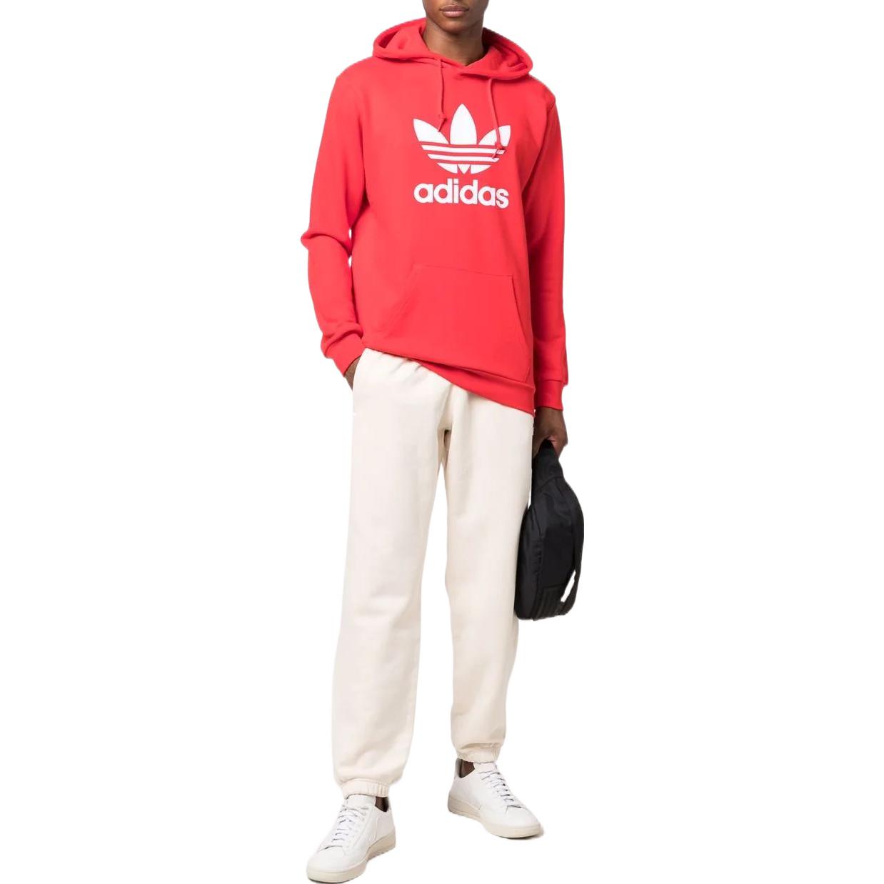 Men's adidas Solid Color Bundle Feet Straight Sports Pants/Trousers/Joggers White H62546