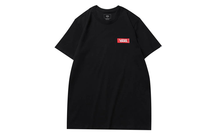 Vans Red Box II SS Logo Printing Short Sleeve Couple Style Black VN0A54IHBLK