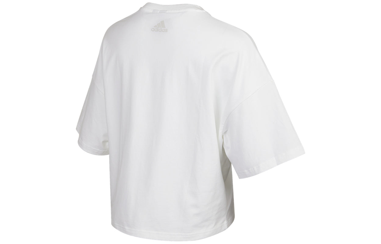 (WMNS) adidas Str W T Mirror Logo Printing Sports Short T-Shirts 'White' H09717