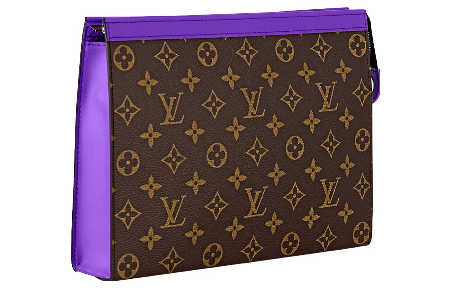 LOUIS VUITTON Pochette Voyage MM Monogram Macassar Canvas 'Violet' M82859