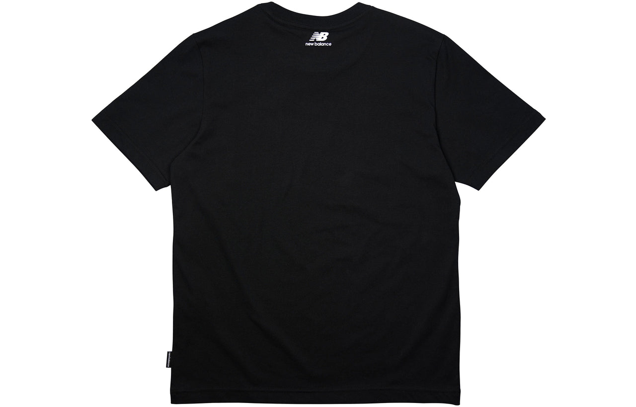 New Balance Logo Printing Casual Sports Short Sleeve Version Couple Style Black NEA2E013-BK