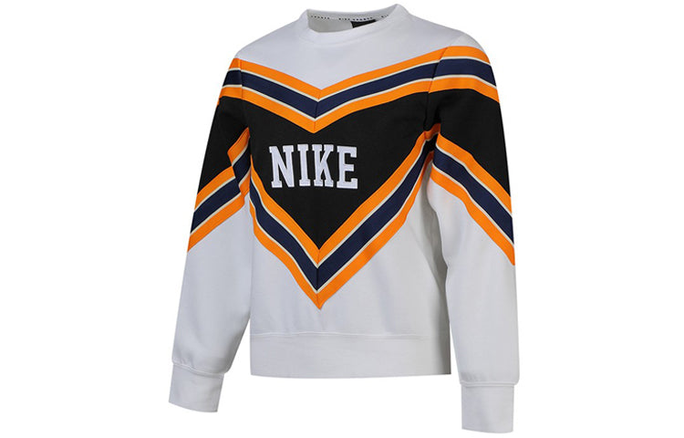 (WMNS) Nike Splicing Fleece Lined Knit Round Neck Pullover White BV2921-100