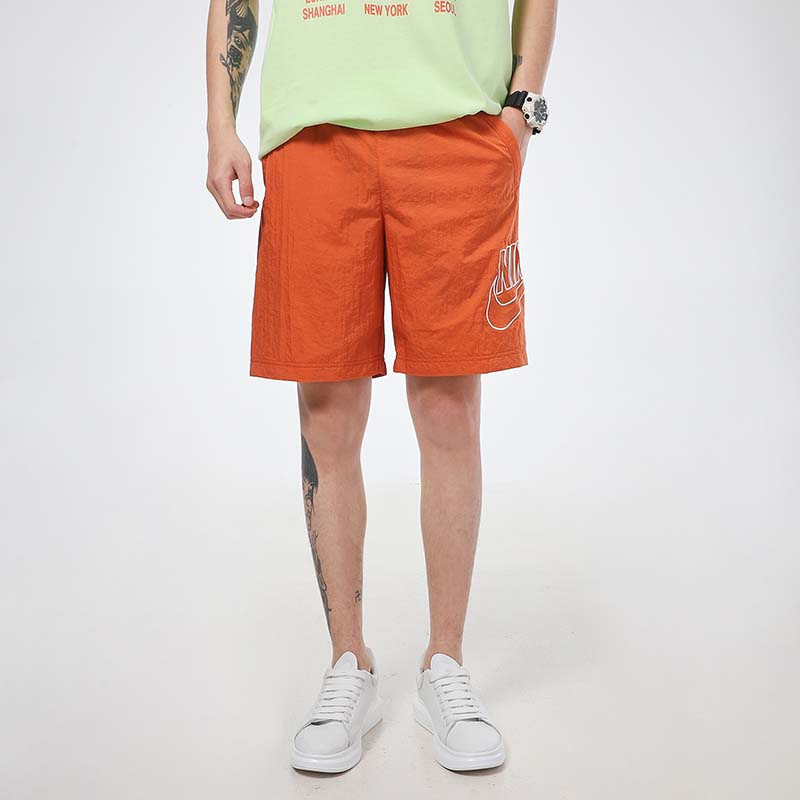 Nike Sportswear Alumni Logo Embroidered Woven Training Sports Shorts Orange DB3811-812