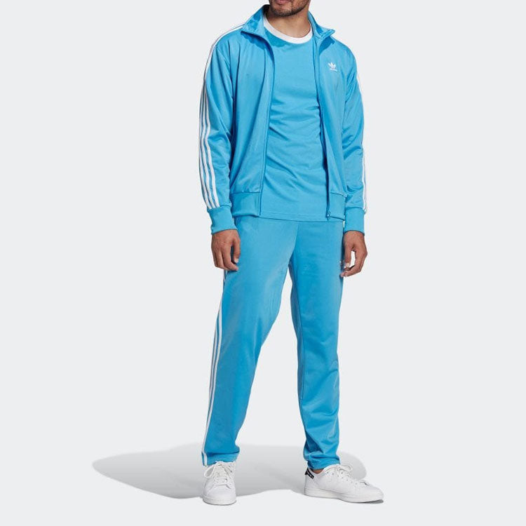 Men's adidas originals Solid Color Stripe Casual Sports Pants/Trousers/Joggers Japanese Version Blue HB9386