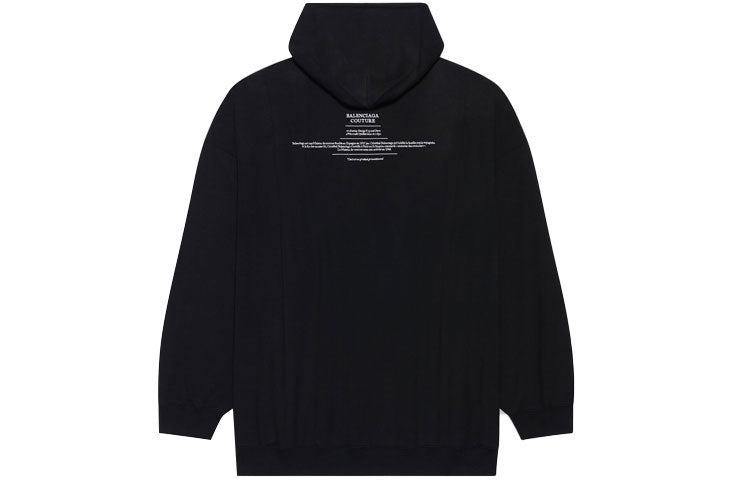 Men's Balenciaga FW21 Boxy Loose hooded Long Sleeves Black 651799TJV910107