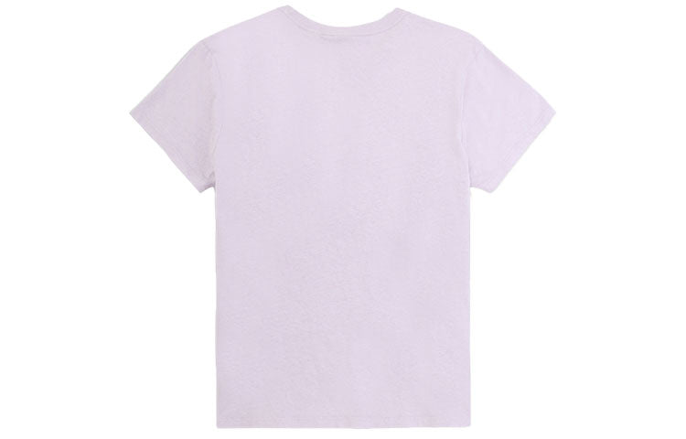 Levis Casual Solid Color Round Neck Short Sleeve Purple 85313-0013